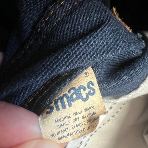 Vintage 70s Smacs Jeans Youth Dark Wash Boot Cut Western Size 8/10 25W - Picture 5 of 5